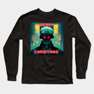 Cyberpunk santa claus Merry Christmas Long Sleeve T-Shirt